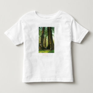 Camiseta Infantil Opinião gêmeos da sequóia vermelha no bosque
