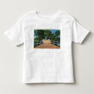 Camiseta Infantil Opinião norte velha da ponte da estátua minúscula