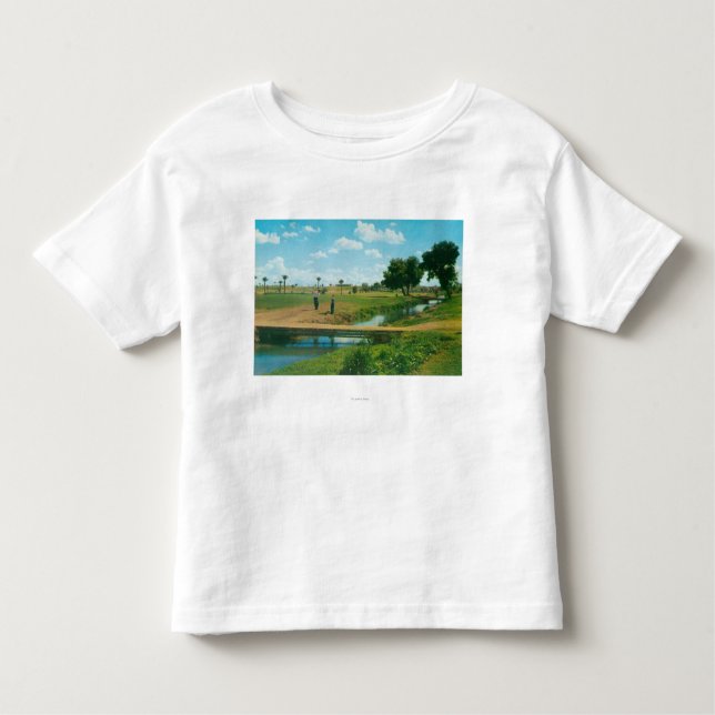 Camiseta Infantil Opinião o jogador de golfe que bate a bola (Frente)