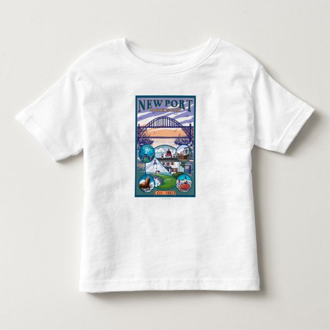 Camiseta Infantil Opiniões da cidade - Newport, Oregon (Frente)