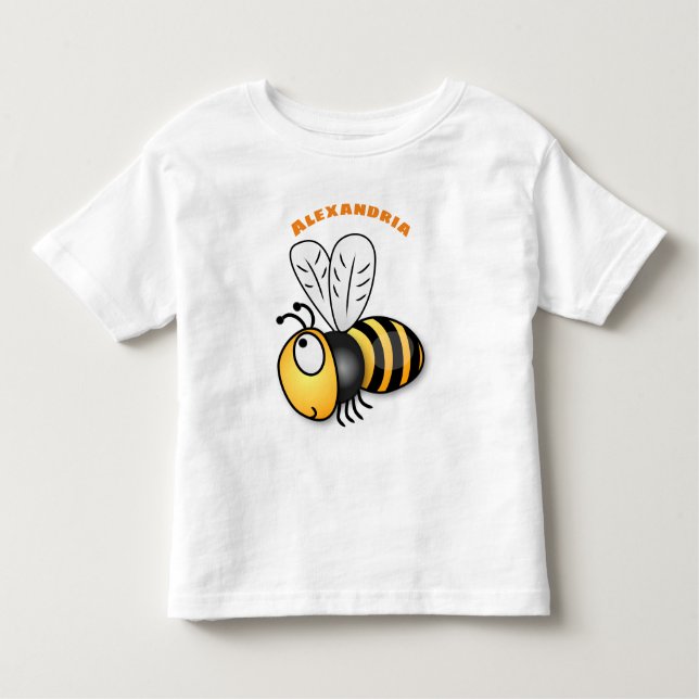 Camiseta Infantil Óptica ilustração de desenho animado de abelha fel (Frente)