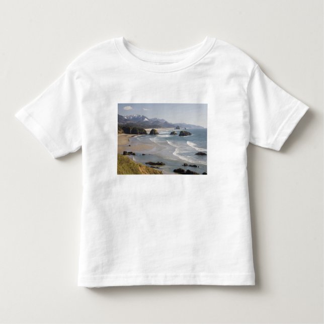 Camiseta Infantil OR, Oregon Coast, Ecola State Park, Crescent (Frente)