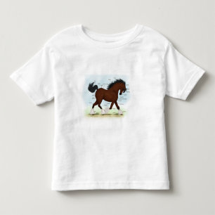 Camiseta Infantil Organograma Anatômico de Cavalos de Bay Clydesdale