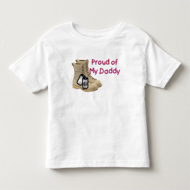 Camiseta Infantil Orgulhoso de meu pai (exército) (Frente)