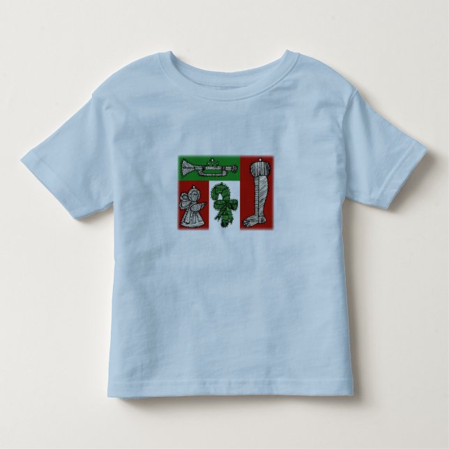 Camiseta Infantil Ornamentos de natais vintages (Frente)