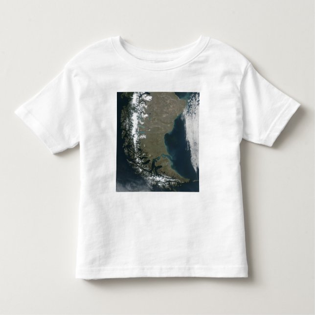 Camiseta Infantil Os Andes robustos, com capa de neve (Frente)