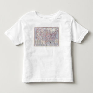 Camiseta Infantil Os Estados Unidos do mapa de estradas