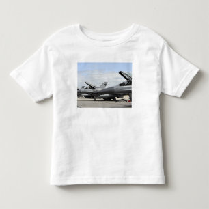 Camiseta Infantil Os Falcons F-16 de combate esperam para lançar-se