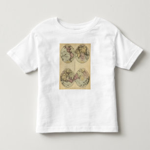 Camiseta Infantil Os hemisférios entregam o mapa do atlas colorido