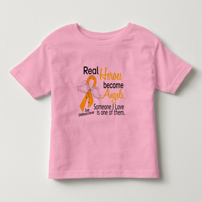 Camiseta Infantil Os heróis transformam-se cancer da infância dos (Frente)