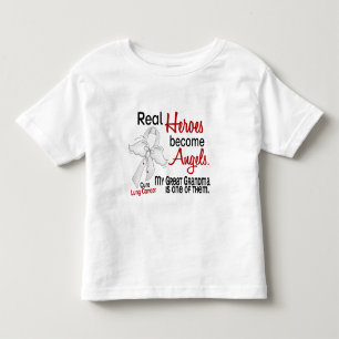 Camiseta Infantil Os heróis transformam-se câncer pulmonar da avó