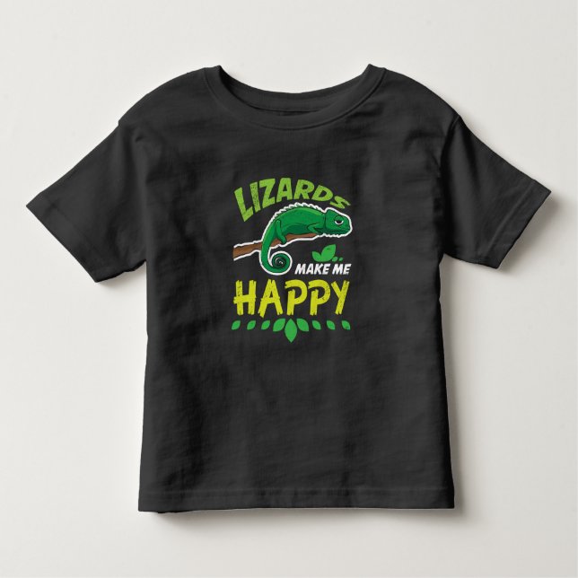 Camiseta Infantil Os Lagartos Fazem-Me Feliz Presente De Costume De  (Frente)