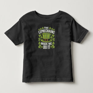 Camiseta Infantil Os Leprechauns Me Fizeram Fazer Isso no Dia de São