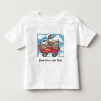 Camiseta Infantil Os melhores amigos tomam o t-shirt do vôo