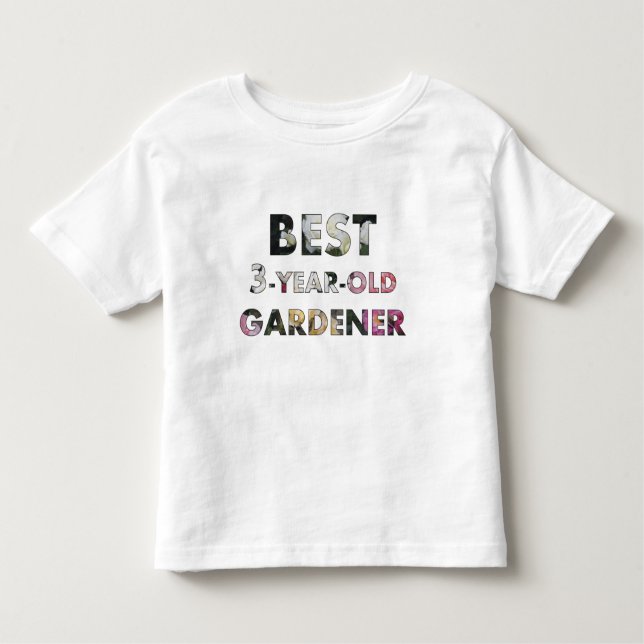 Camiseta Infantil Os melhores Rosas de jardineiro de 3 anos, Toddler (Frente)