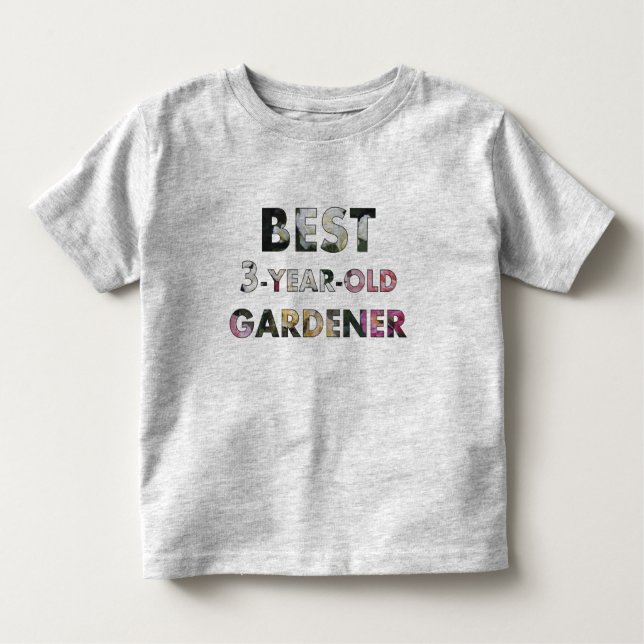 Camiseta Infantil Os melhores Rosas de jardineiro de 3 anos, Toddler (Frente)