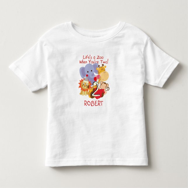 Camiseta Infantil Os miúdos do segundo aniversário dos animais do (Frente)