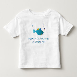 Camiseta Infantil os peixes de arco-íris azuis, meu pai podem pescar