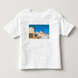 Camiseta Infantil Os prédios brancos e as moinhos de vento no