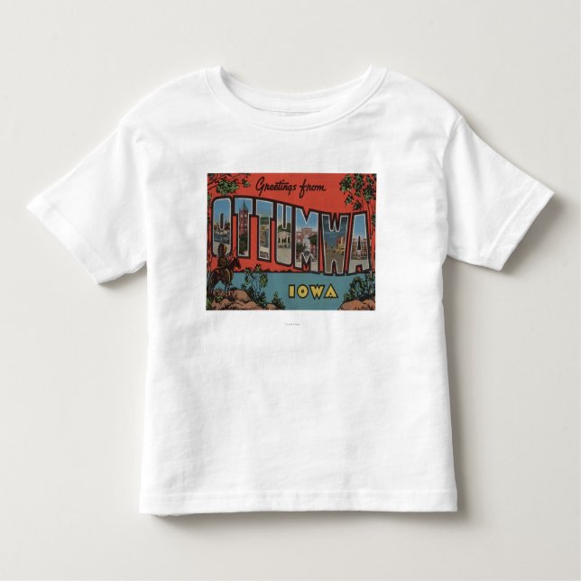 Camiseta Infantil Ottumwa, letra ScenesOttumwa de IowaLarge, IA (Frente)