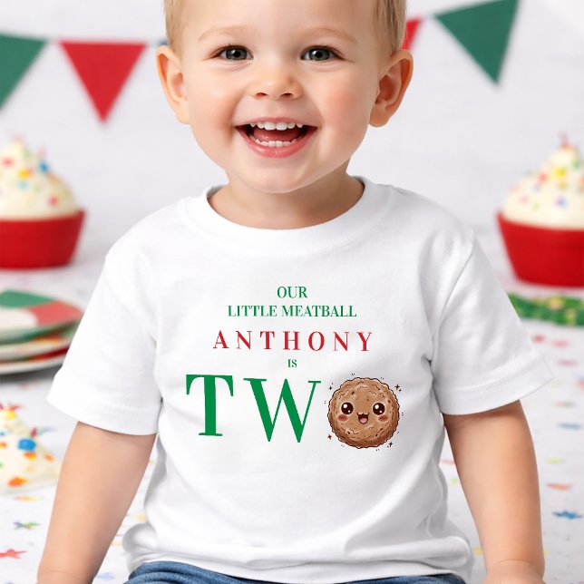 Camiseta Infantil Our Little Meatball is Two 2nd Birthday  (Our Little Meatball is Two 2nd Birthday Toddler T-shirt)