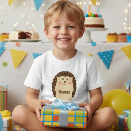 Camiseta Infantil ouriço customizado aquarela simples