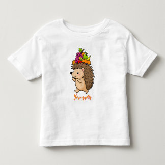 Camiseta Infantil ouriço fofo carregando frutas frescas