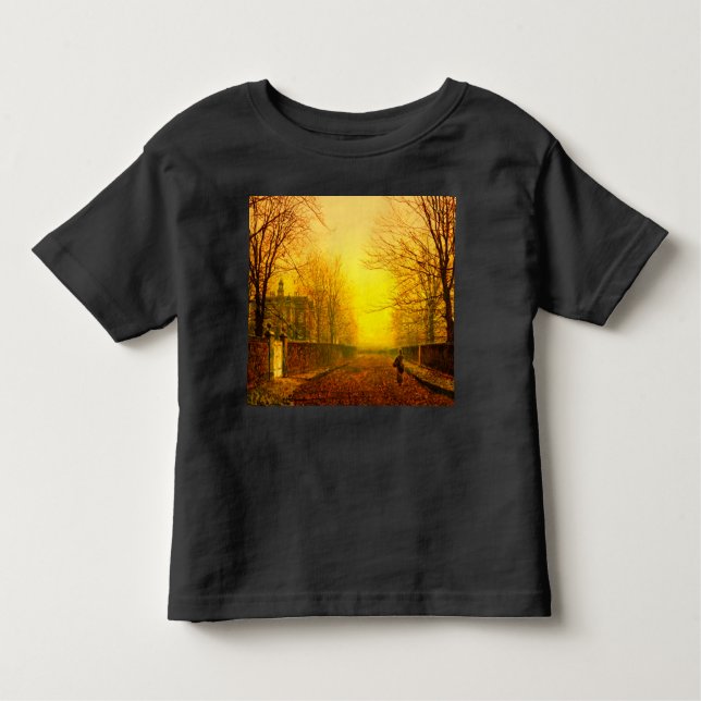 Camiseta Infantil Ouro Autumn John Atkinson Grimshaw (Frente)