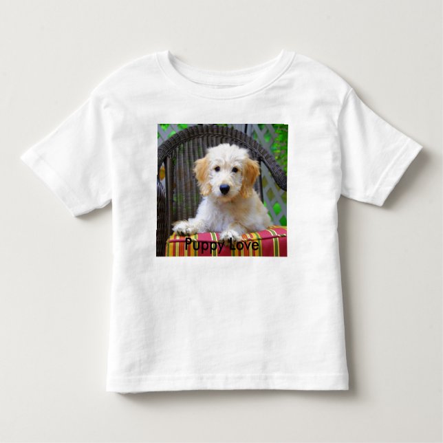 Camiseta Infantil Ouro Doodle Puppy Love Toddler (Frente)