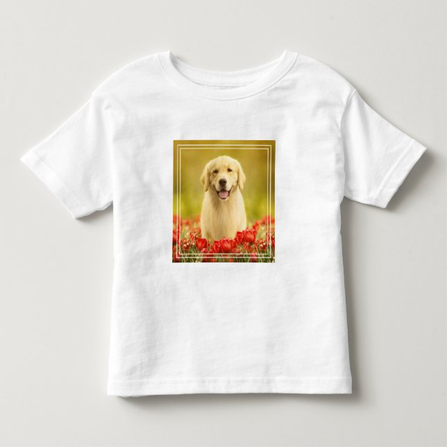 Camiseta Infantil Ouro para sempre nas flores vermelhas (Frente)