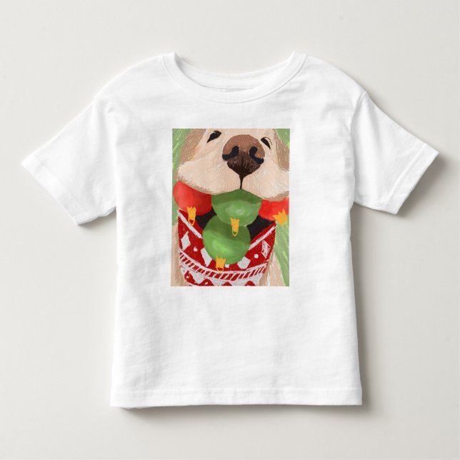Camiseta Infantil Ouro Retriever Natal Balls Mouth Hilariary (Frente)