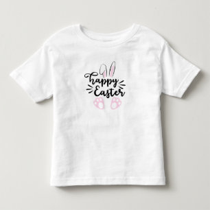 Camiseta Infantil Ouvidos e pés coelhos felzs pascoa