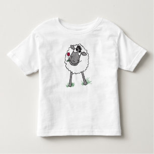 Camiseta Infantil Ovelha Bobo divertida com Flor, T-shirt Toddler