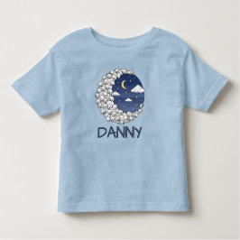 Camiseta Infantil Ovelhas Fofas na Lua e nas Nuvens