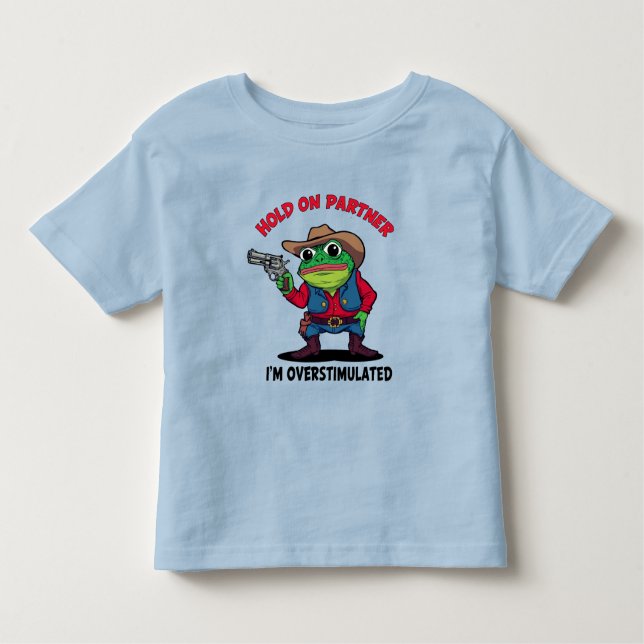 Camiseta Infantil Overstimulated Cowboy Frog (Frente)