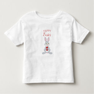 Camiseta Infantil Ovo de Páscoa Vermelha de Coelho Páscoa