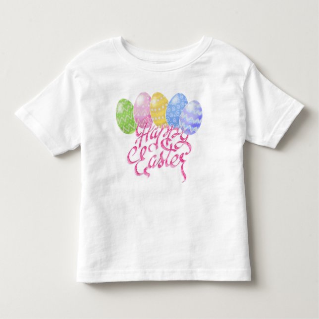 Camiseta Infantil Ovos de páscoa para crianças, felz pascoa dia, pre (Frente)