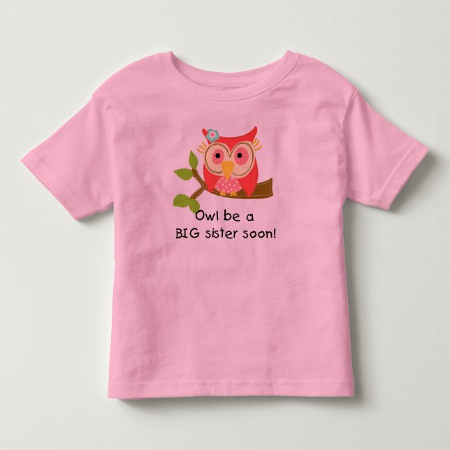 Camiseta Infantil Owl Be a Big Sister (Frente)