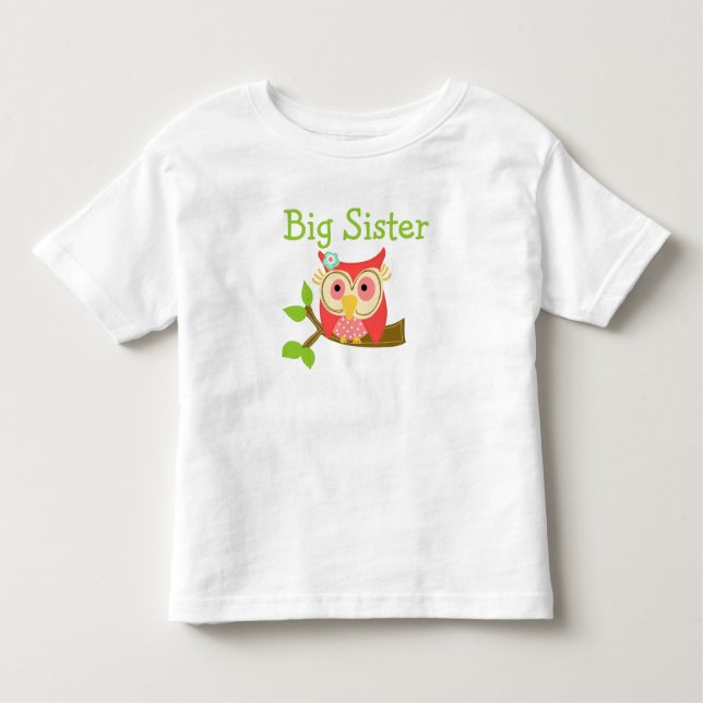 Camiseta Infantil Owl Big Sister (Frente)