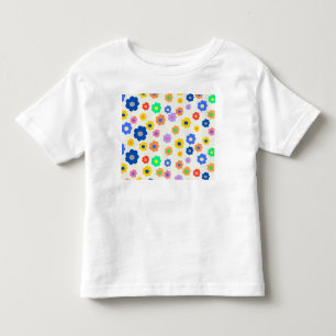 Camiseta Infantil Padrão Colorido de Indie de Flor Minúscula Y2K