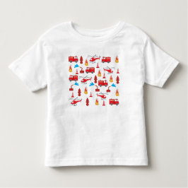 Camiseta Infantil Padrão da Brigada do Motor de Bombeiros de Transpo