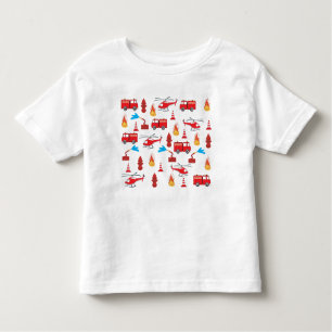 Camiseta Infantil Padrão da Brigada do Motor de Bombeiros de Transpo