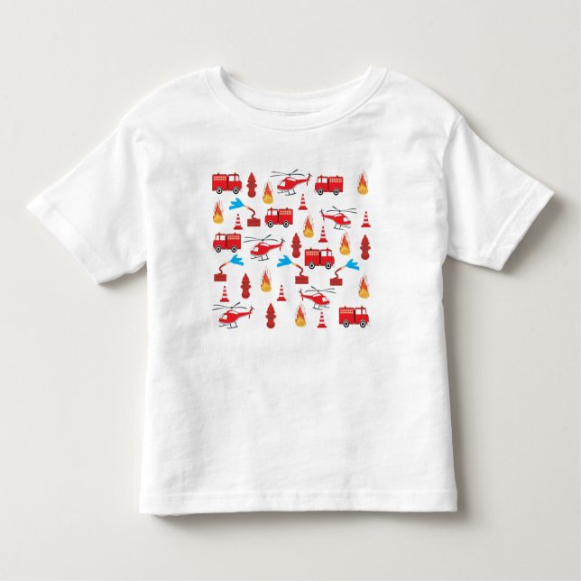 Camiseta Infantil Padrão da Brigada do Motor de Bombeiros de Transpo (Frente)