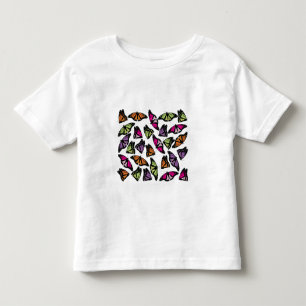 Camiseta Infantil Padrão de borboletas coloridas