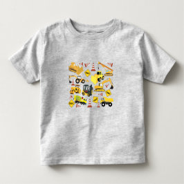 Camiseta Infantil Padrão de Caminhões de Construção