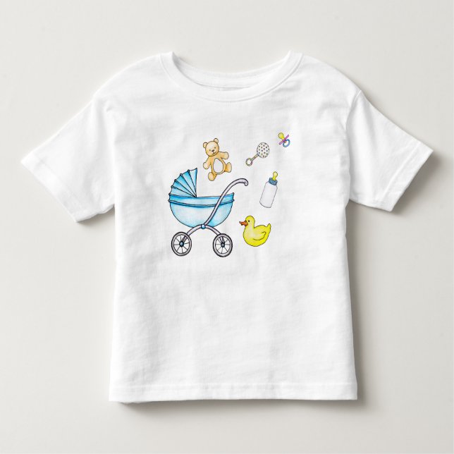 Camiseta Infantil Padrão de chá de fraldas cúmulo (Frente)