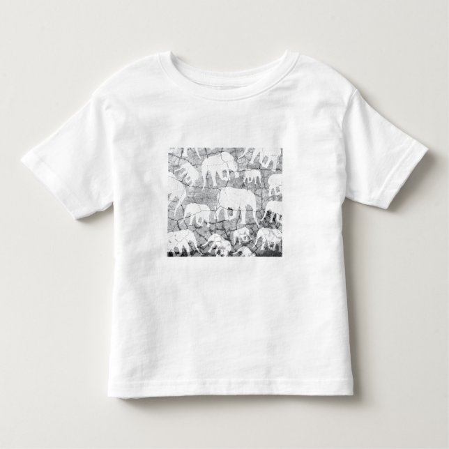 Camiseta Infantil Padrão de Concreto de Elefante (Frente)