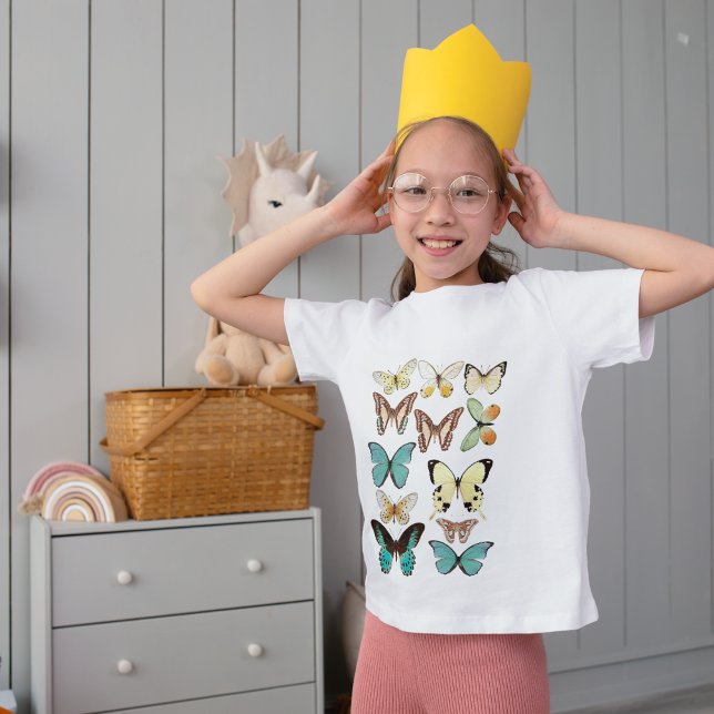 Camiseta Infantil Padrão de Creme de Borboleta (Dress in comfort, style, and enchantment.
Soft cream butterflies for a chic toddler look 🦋👶)