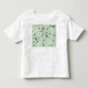 Camiseta Infantil Padrão de Flores de Primavera Antigas