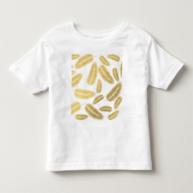Camiseta Infantil Padrão de Folgas Douradas Faux (Frente)